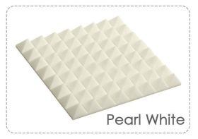 Arrowzoom Acoustic Panels Sound Absorption Studio Soundproof Foam - Pyramid Tiles - 50 x 50 x 5 cm White